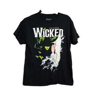 Wicked Chicago‎ Black The Musical Broadshow Short Sleeve Top Womans Size Medium